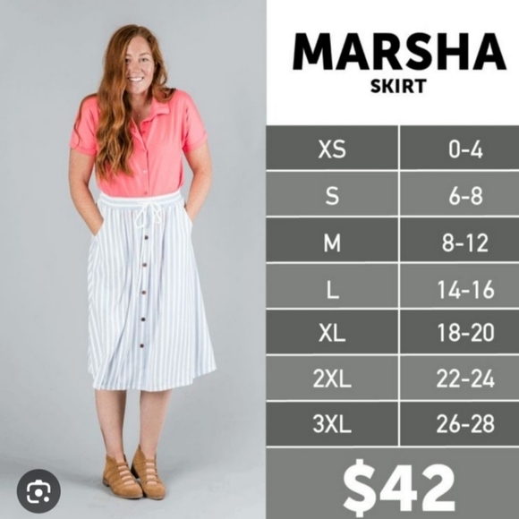 Blue Midi Skirt - LLR Chambray Marsha - Picture 3 of 3